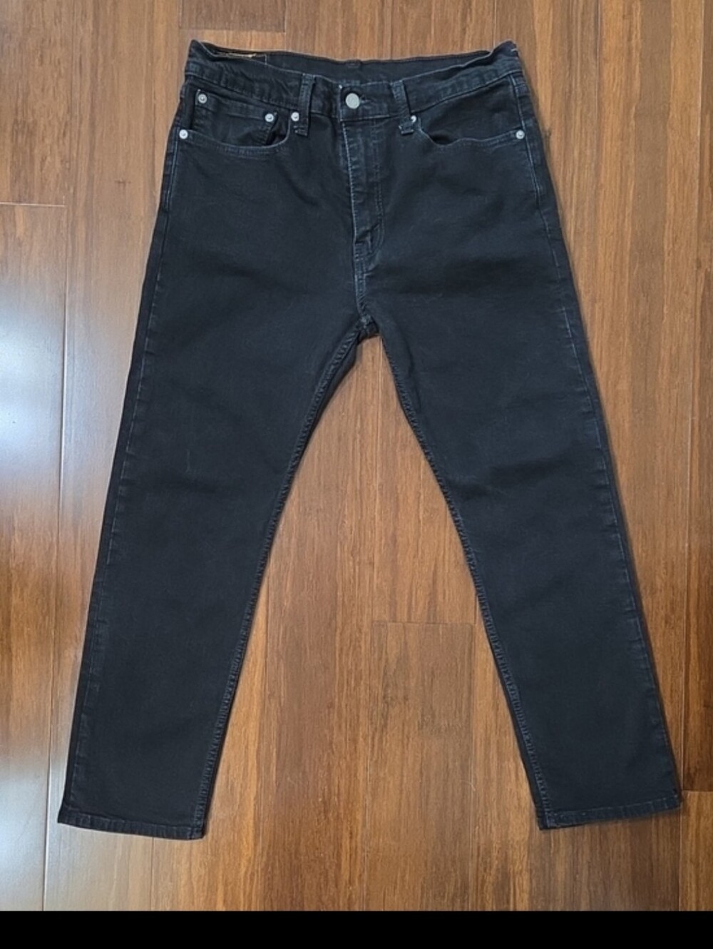 MEN'S LEVI'S 502 BLACK JEANS TAPER FLEX 34X30 - Picture 3 of 13